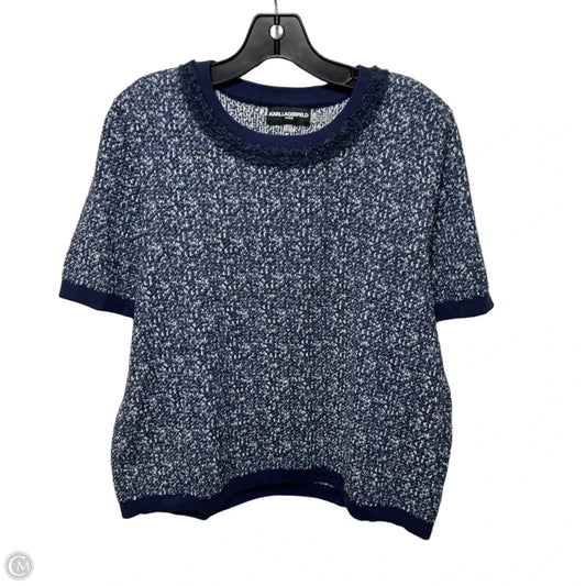 Sweater Designer By Karl Lagerfeld In Blue, Size: L