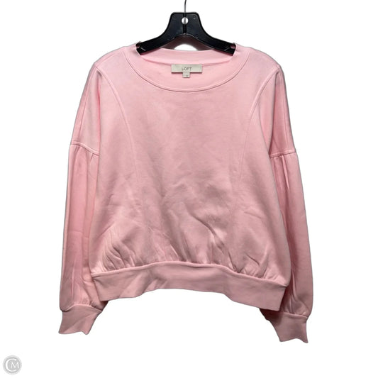Sweatshirt Crewneck By Loft In Pink, Size: L