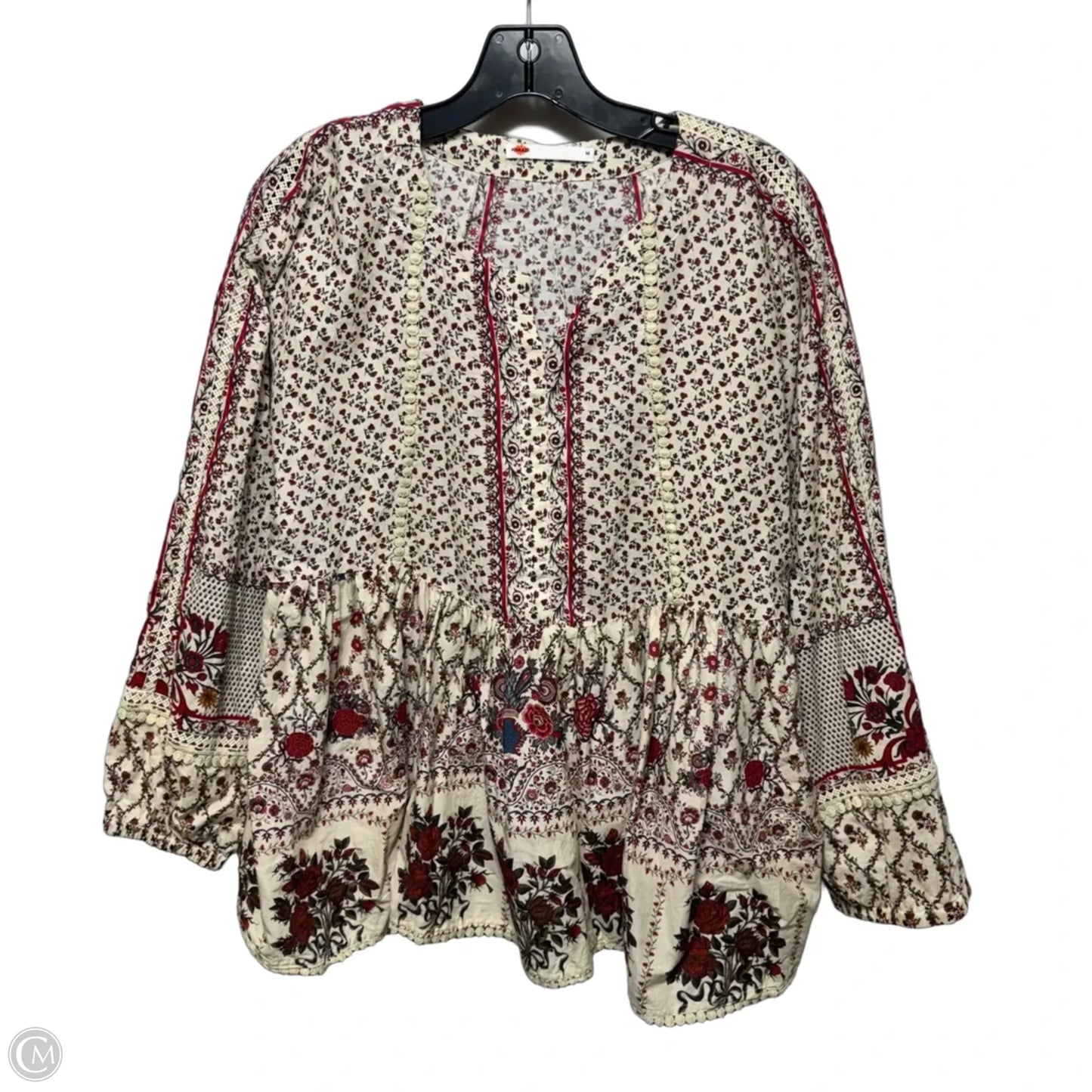 Top Long Sleeve By Khaadi In Floral, Size: M