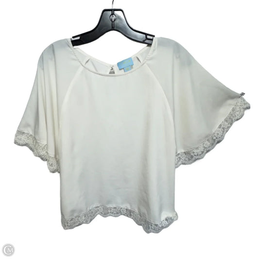 Top Short Sleeve By Cece In Cream, Size: S