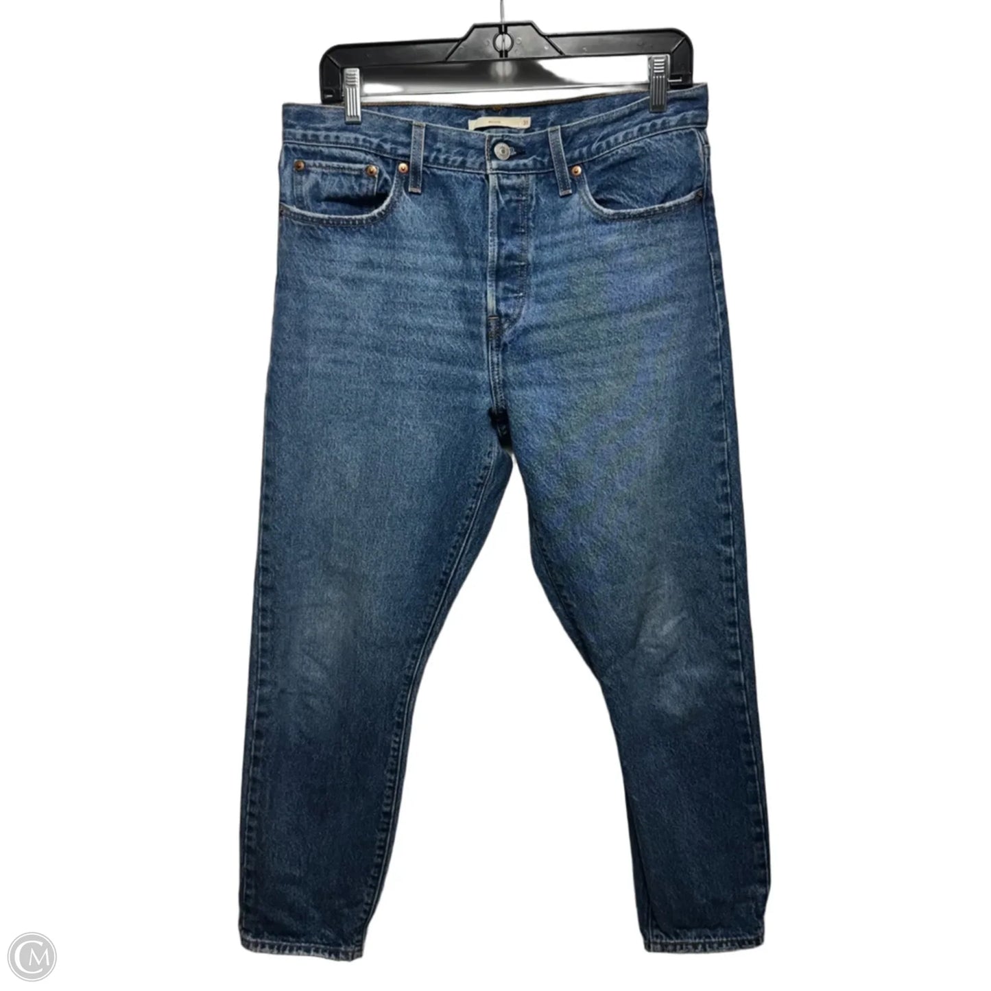 Wedgie Jeans Straight By Levis In Blue Denim, Size: 12/31