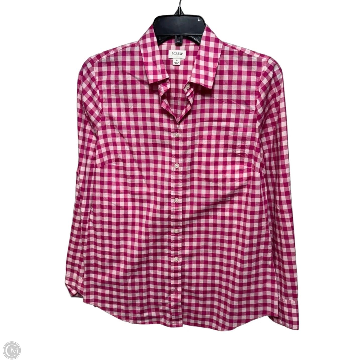 Top Long Sleeve By J. Crew In Checkered Pattern, Size: S