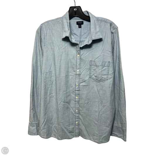 Top Long Sleeve By J. Crew In Blue, Size: XXL