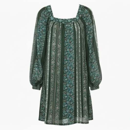 Sona Boho Tunic Mini Dress By Anthropologie In Green, Size: XS