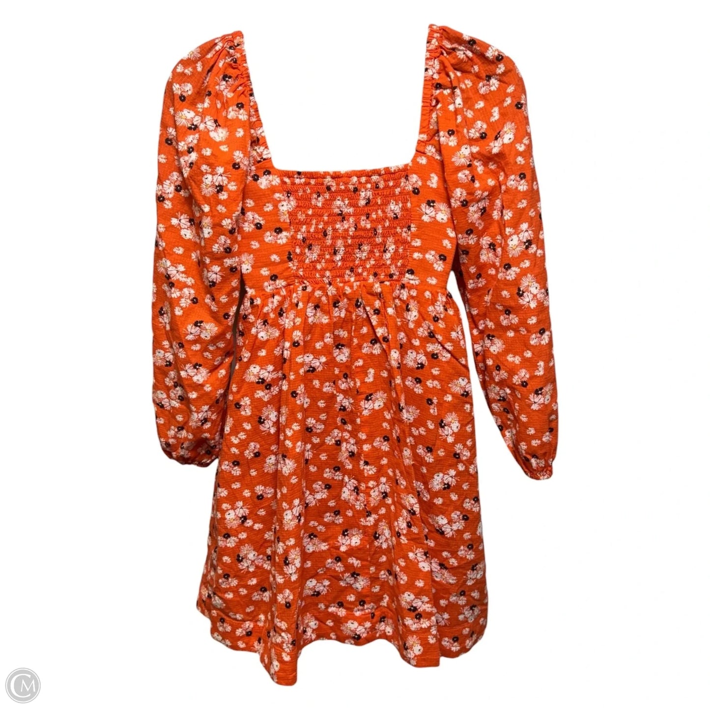 100% Cotton Puff-Sleeve Dress By Anthropologie In Floral Print, Size: XXS