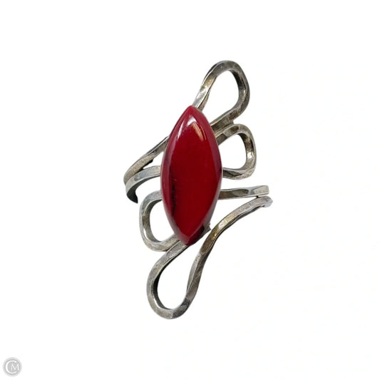 Red Stone Bypass Statement Ring