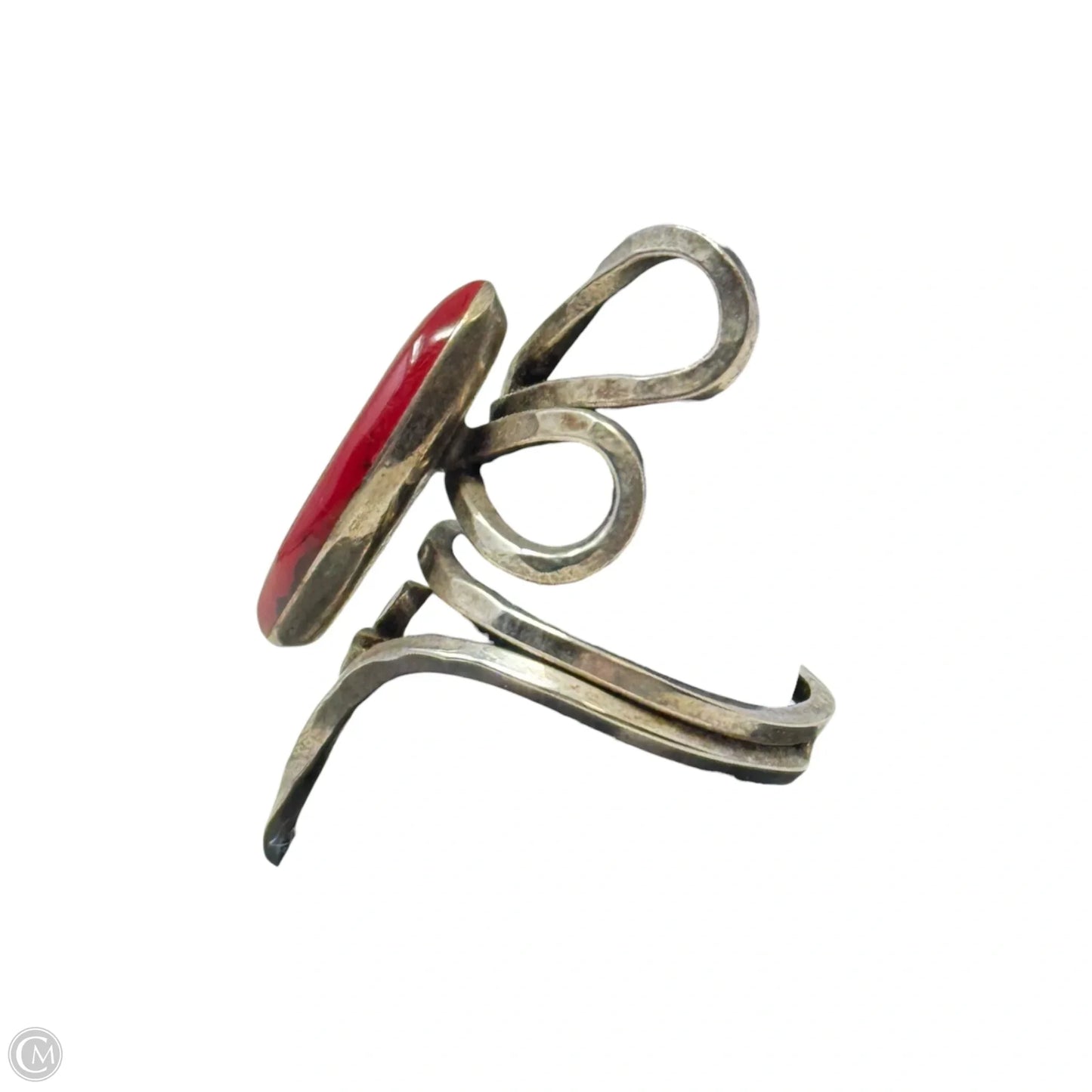 Red Stone Bypass Statement Ring