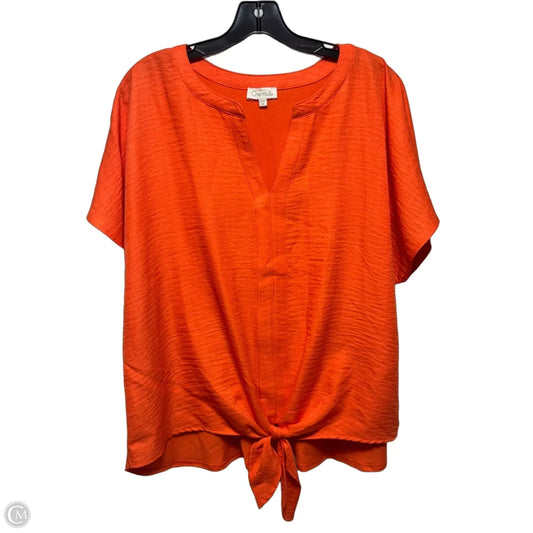 Top Short Sleeve By Chenault In Orange, Size: 2x