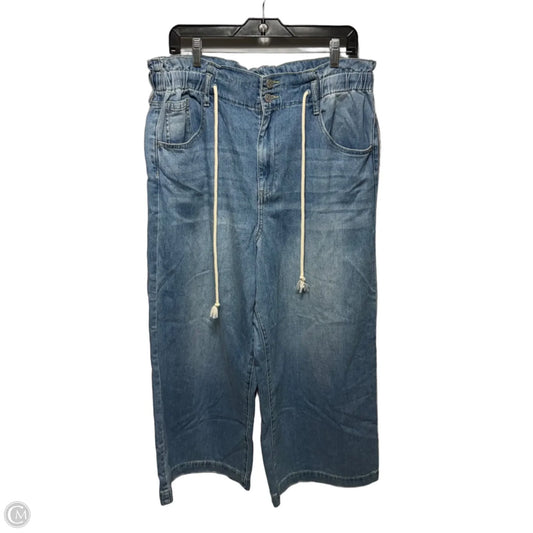 Cropped Wide Leg Jeans By Wonderly In Blue Denim, Size: 14