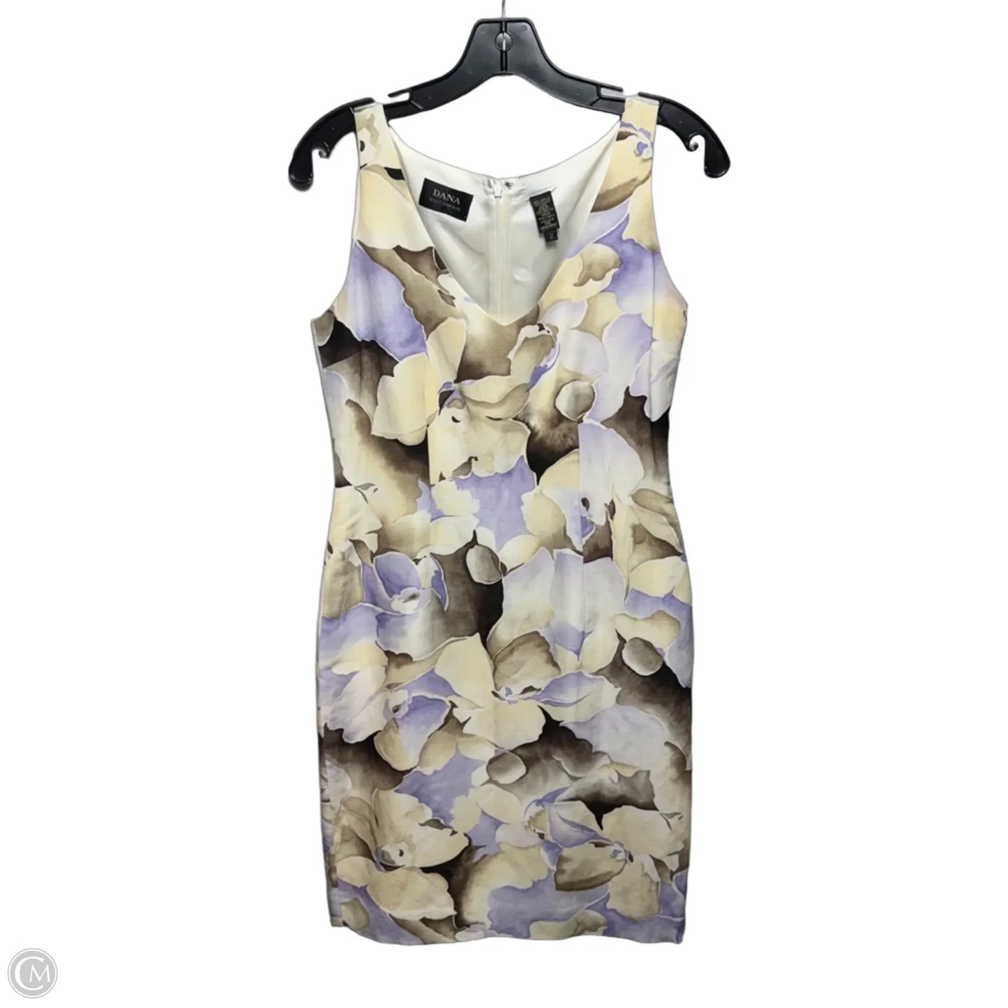 Linen-Silk Dress Casual Midi By Dana Buchman In Floral Print, Size: 2