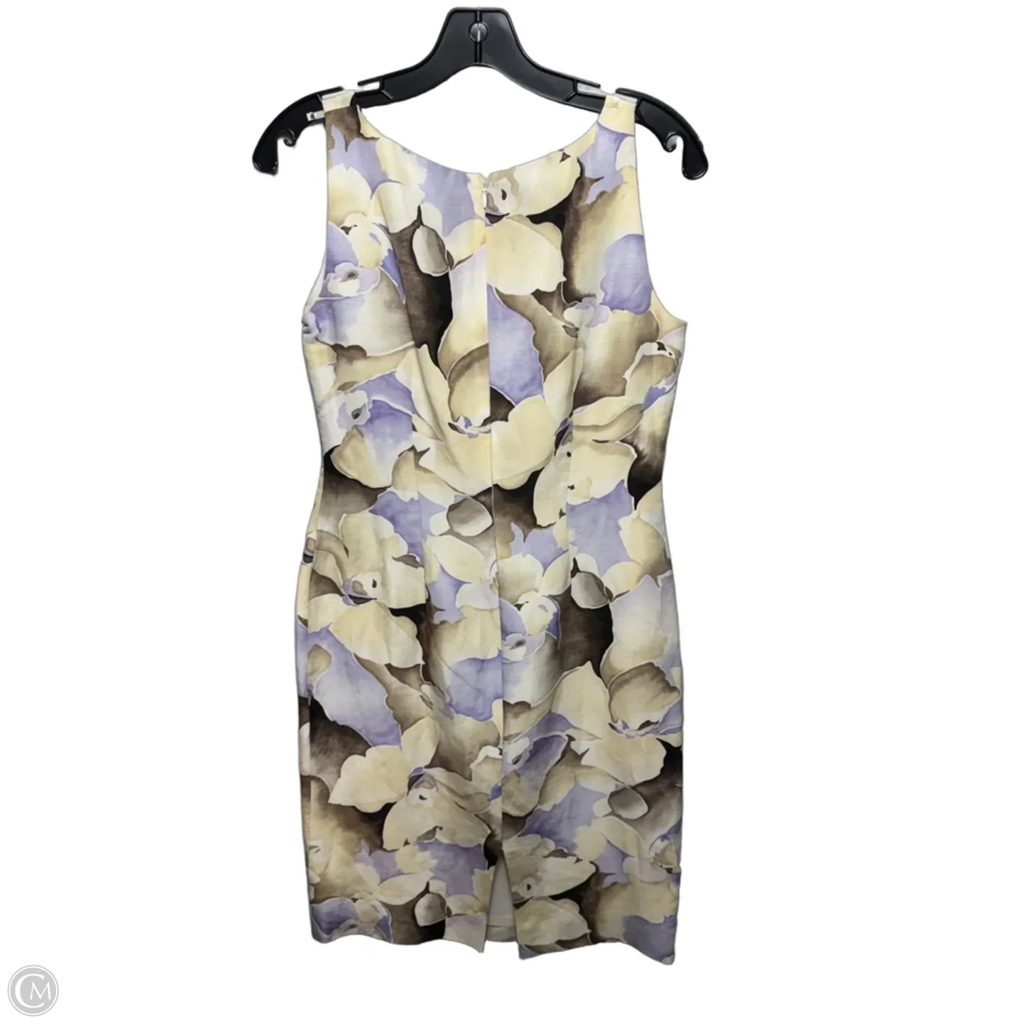 Linen-Silk Dress Casual Midi By Dana Buchman In Floral Print, Size: 2