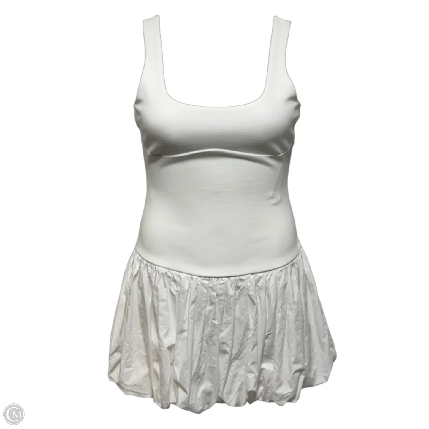Drop Waist Bubble Hem Dress Casual Short By Mable In White, Size: S