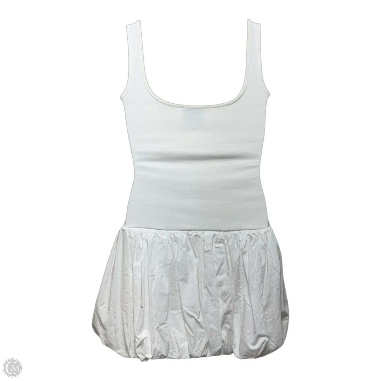 Drop Waist Bubble Hem Dress Casual Short By Mable In White, Size: S