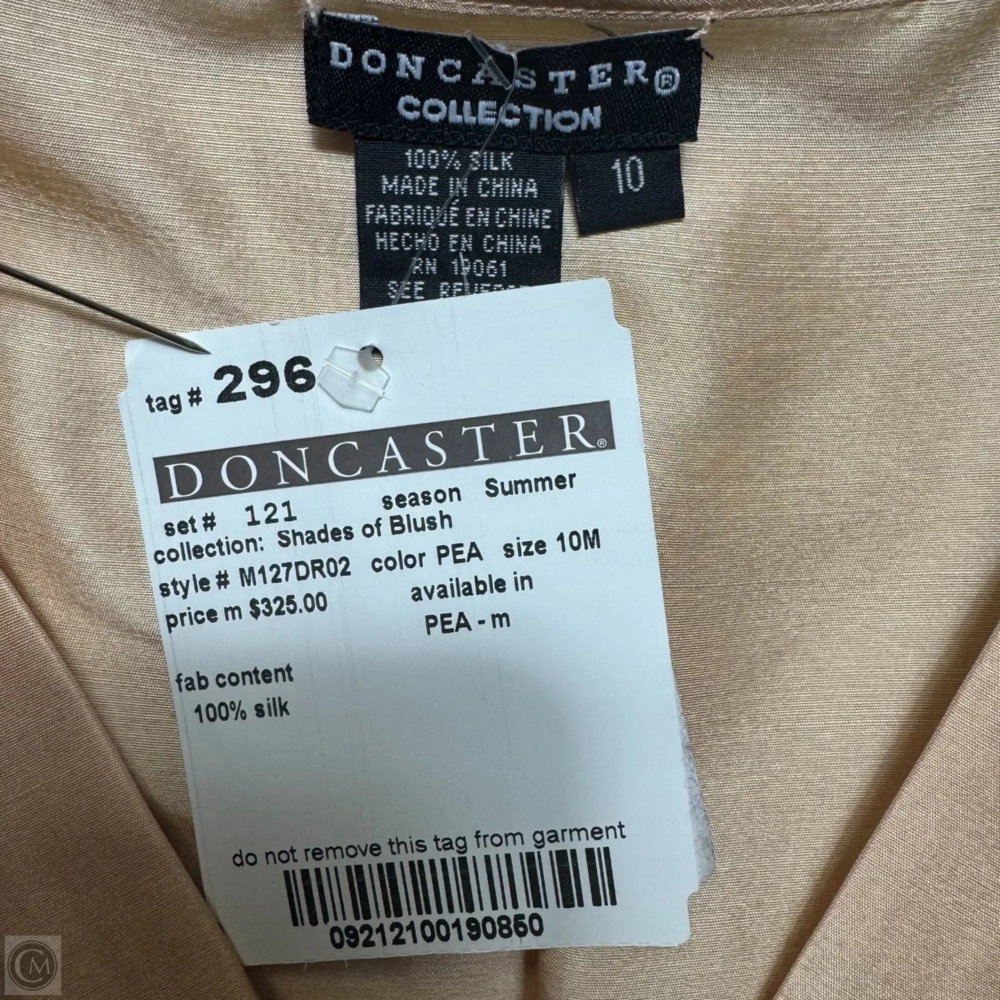 Shades of Blush Collection Silk Dress Casual Midi By Doncaster In Pea, Size: 10