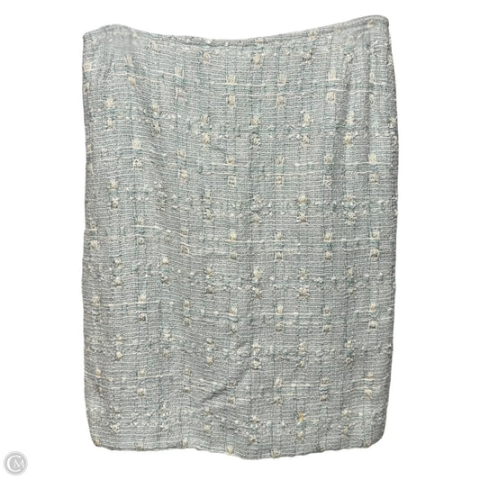 Tweed Midi Skirt Designer By Lafayette 148 In Blue & Cream, Size: 10