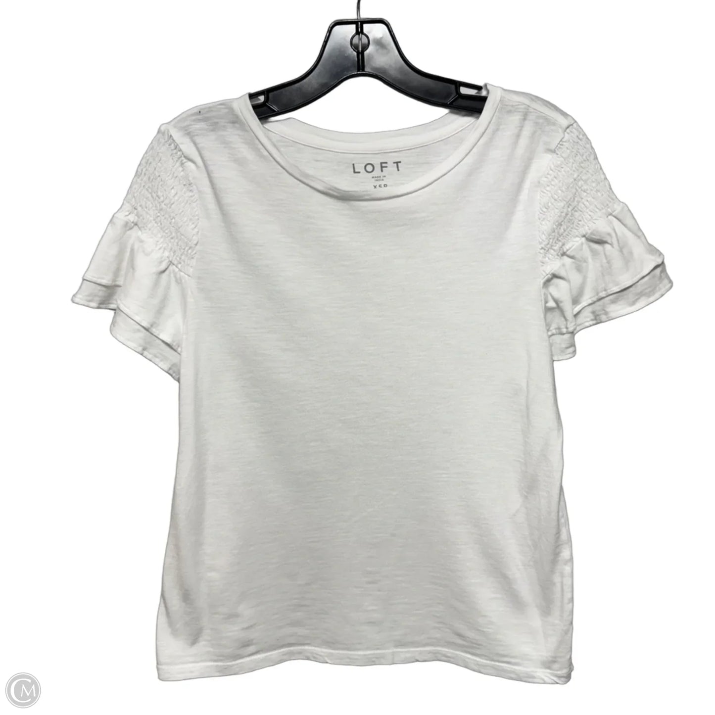 Top Short Sleeve By Loft In White, Size: Xsp