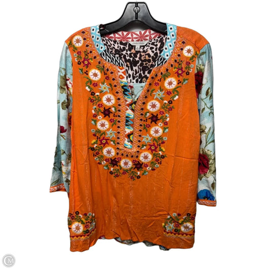 Top Long Sleeve By John Mark In Multi-colored, Size: S