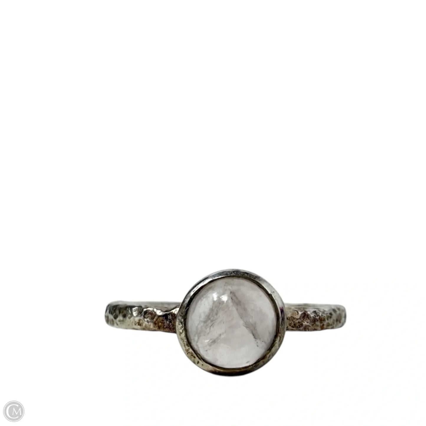 Hammered Sterling Silver & Moonstone Ring, Size: 9