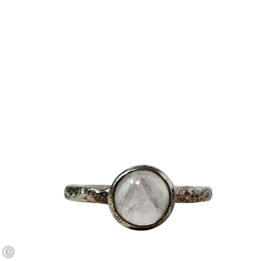 Hammered Sterling Silver & Moonstone Ring, Size: 9