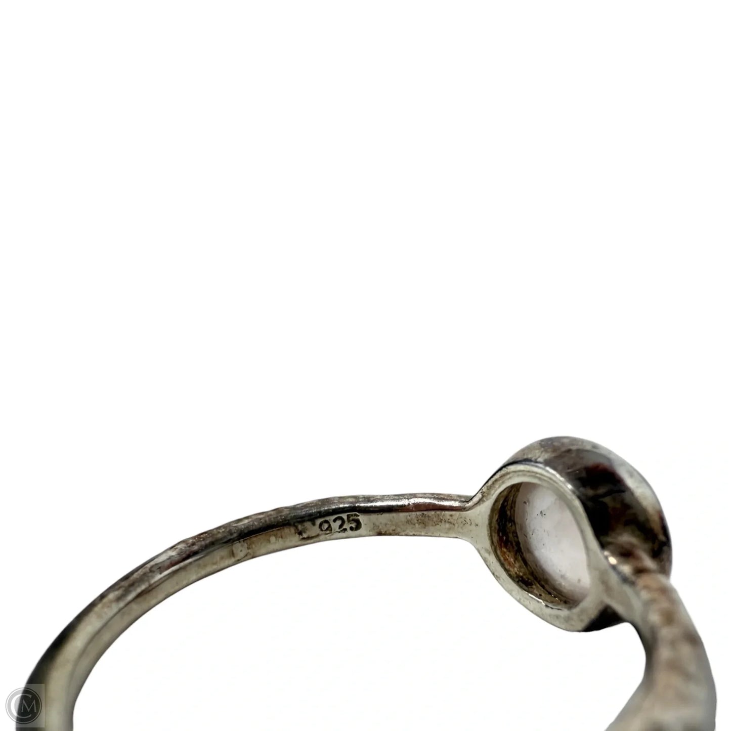 Hammered Sterling Silver & Moonstone Ring, Size: 9