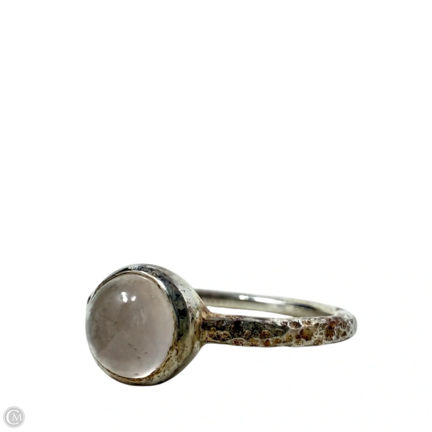 Hammered Sterling Silver & Moonstone Ring, Size: 9