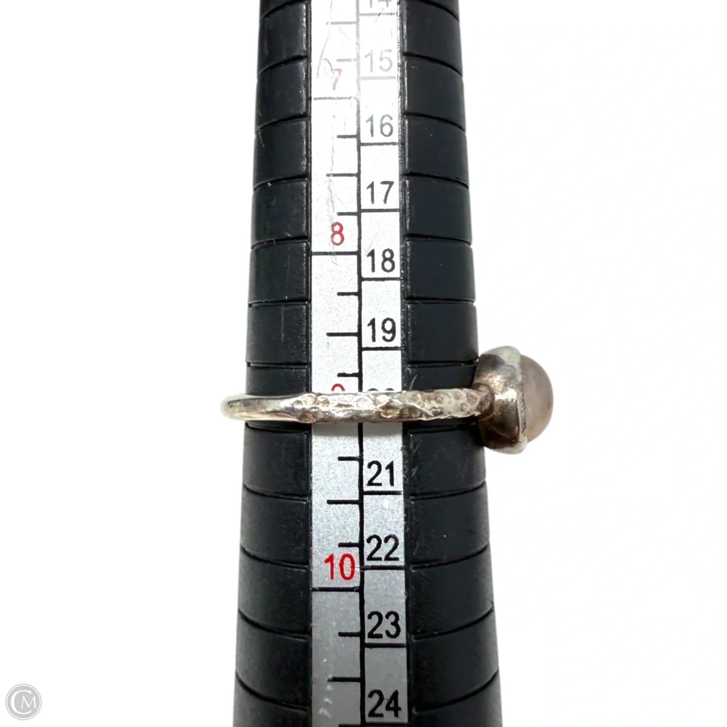 Hammered Sterling Silver & Moonstone Ring, Size: 9