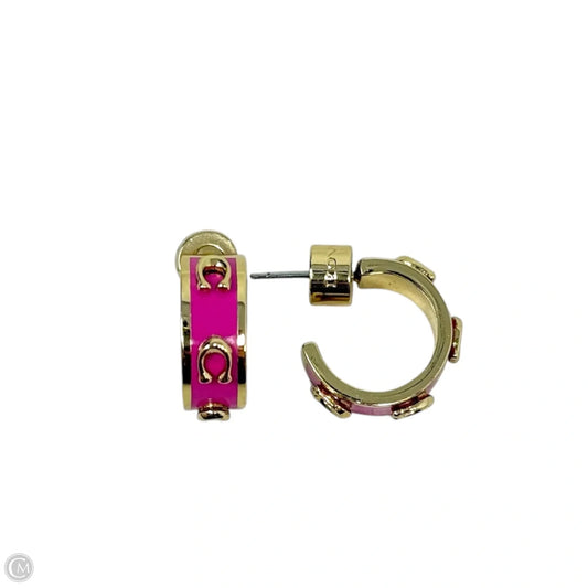 Enamel Signature C Huggie Hoop Earrings Designer By Coach