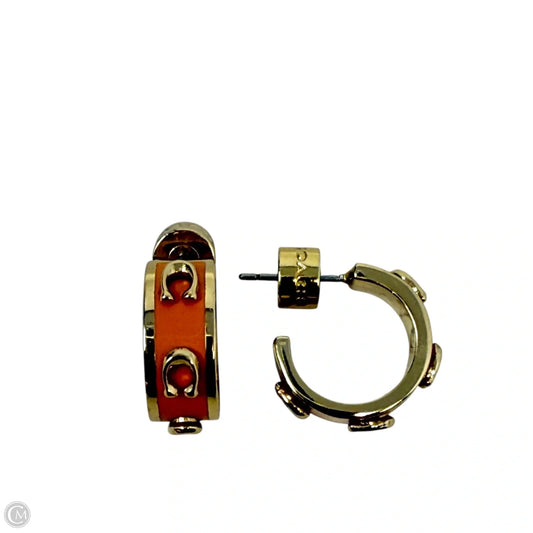 Enamel Signature C Huggie Hoop Earrings Designer By Coach
