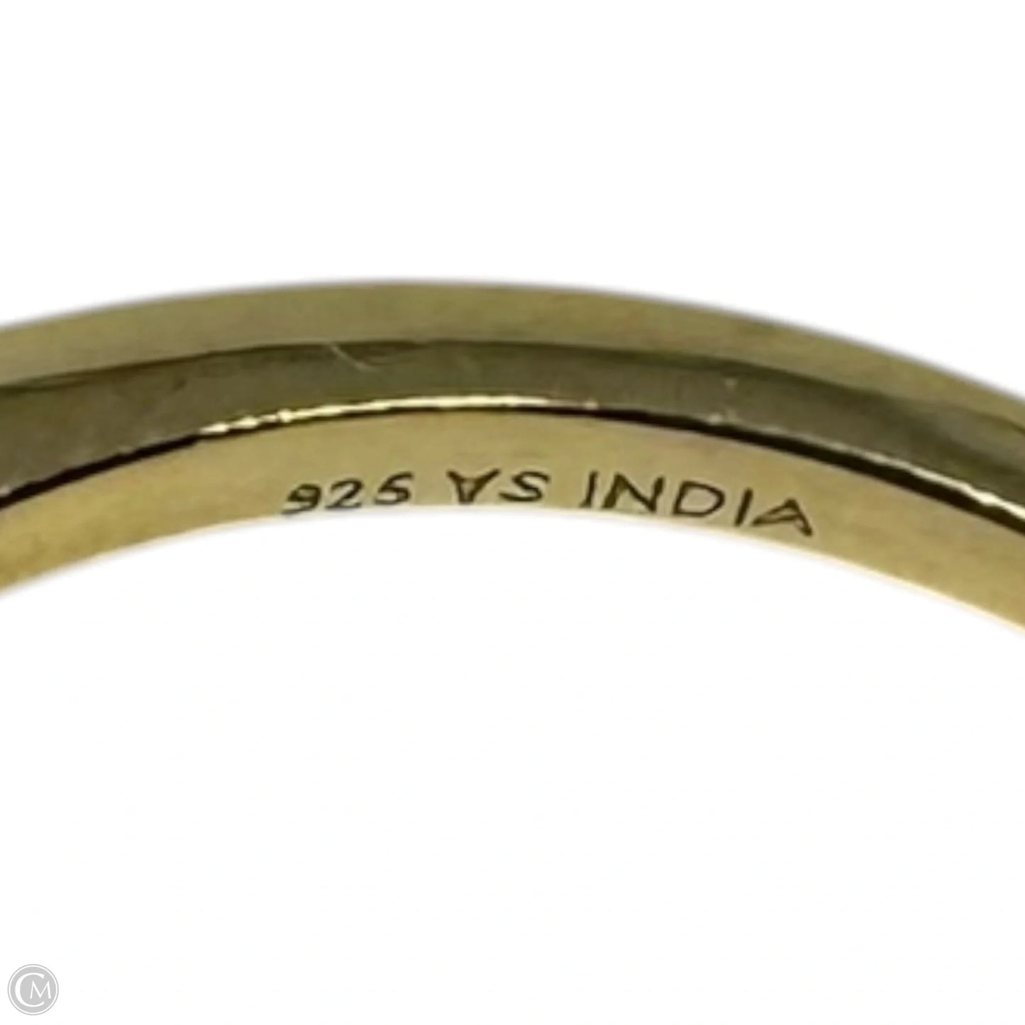 Emerald Cut Peach Stone Ring Sterling Silver, Size: 7