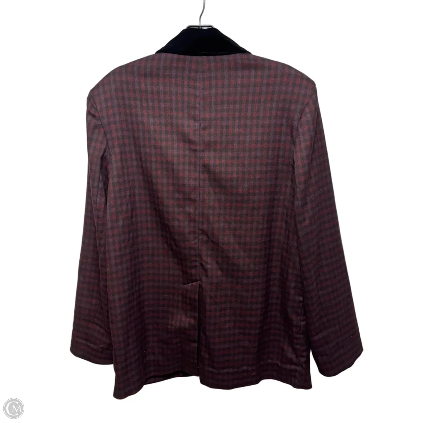 Velvet-Trimmed Plaid Blazer By Free People In Plaid Pattern, Size: Xs