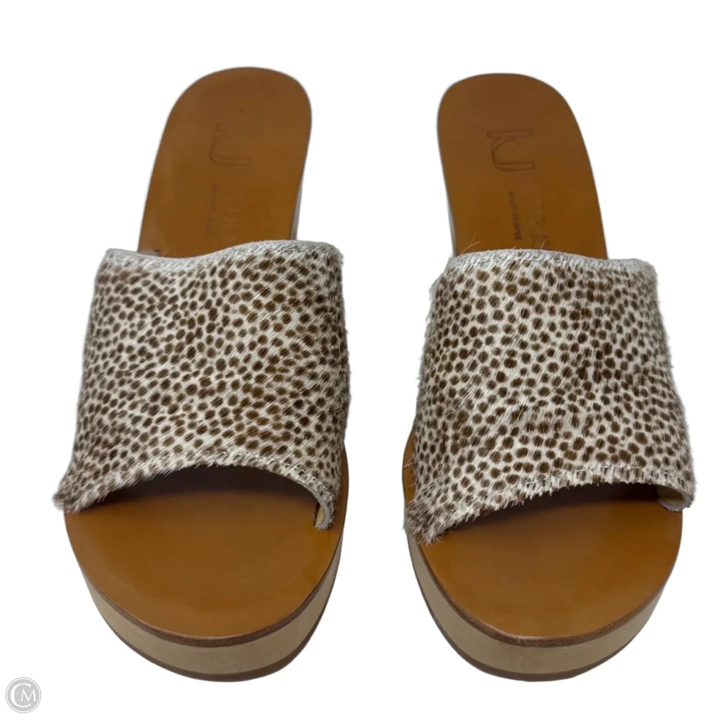 Fiscus Sandals Heels Block By K Jacques In Animal Print, Size: 7.5