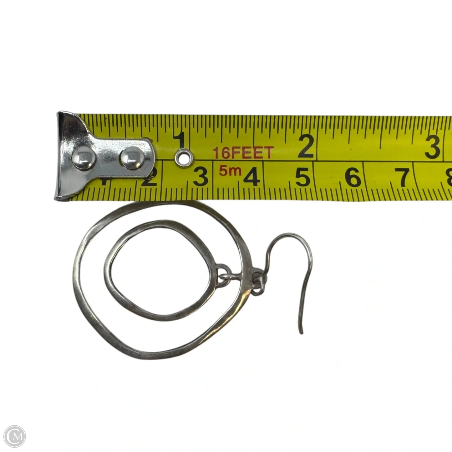 Sterling Silver Round & Round Double Circle Dangle Earrings By Silpada