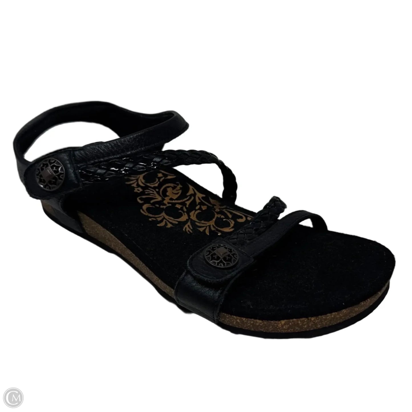 Jillian Sandals Flats By Aetrex In Black, Size: 11