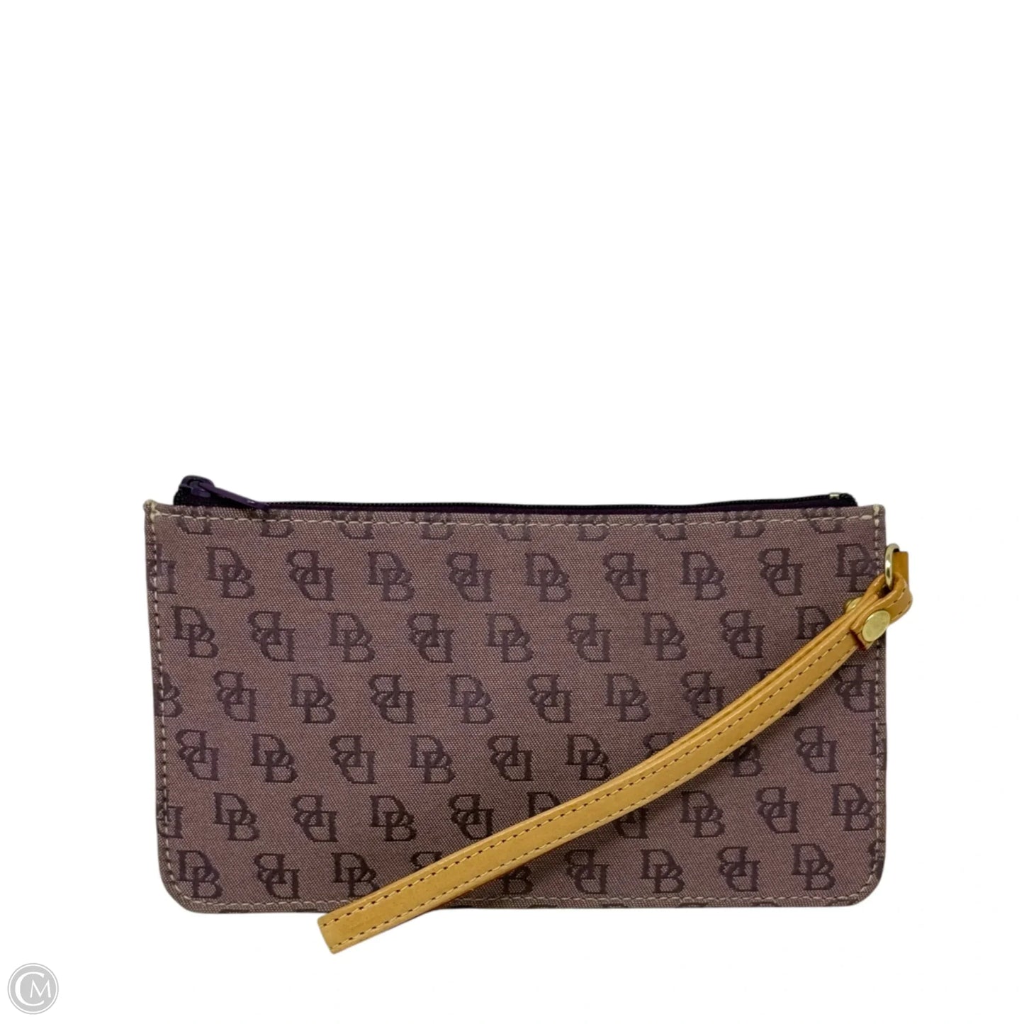 Signature Monogram Wristlet Pouch Designer By Dooney And Bourke, Size: Medium