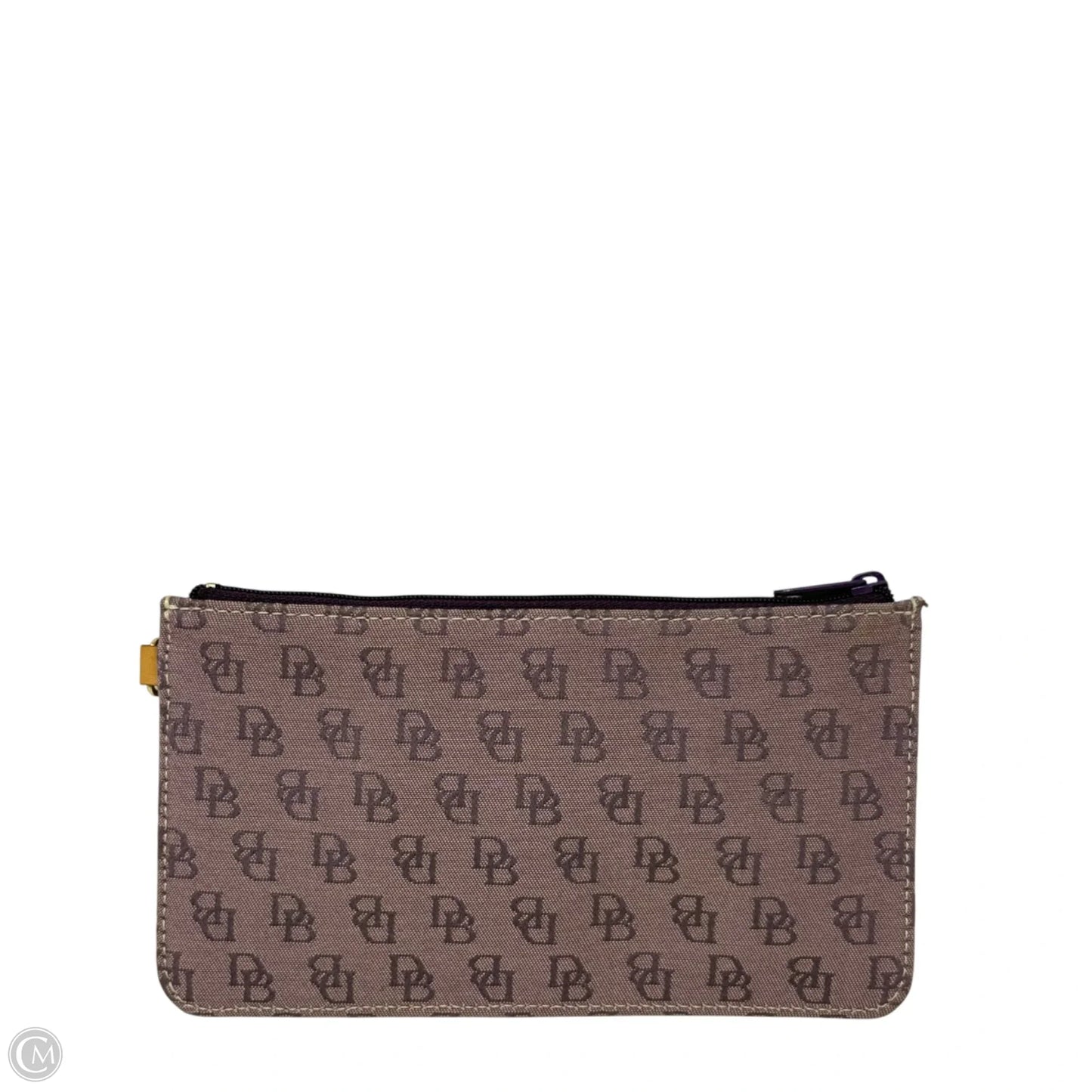 Signature Monogram Wristlet Pouch Designer By Dooney And Bourke, Size: Medium