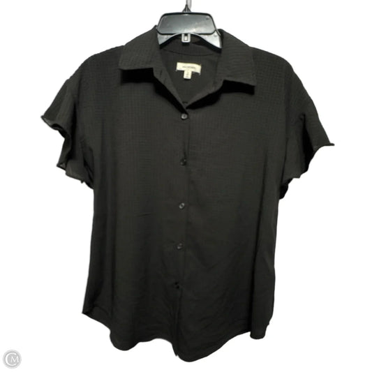 Top Short Sleeve By Max Studio In Black, Size: S