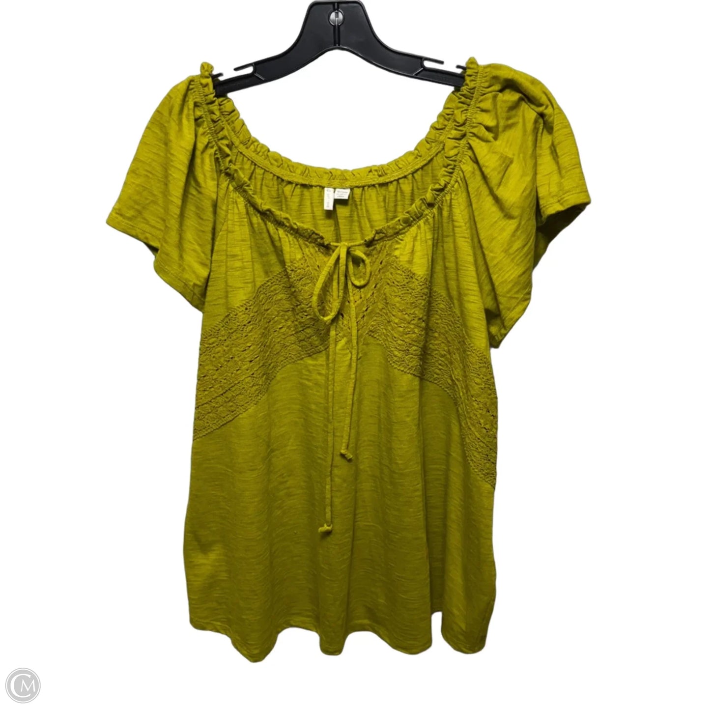 Top Short Sleeve By Cato In Chartreuse, Size: 18/20