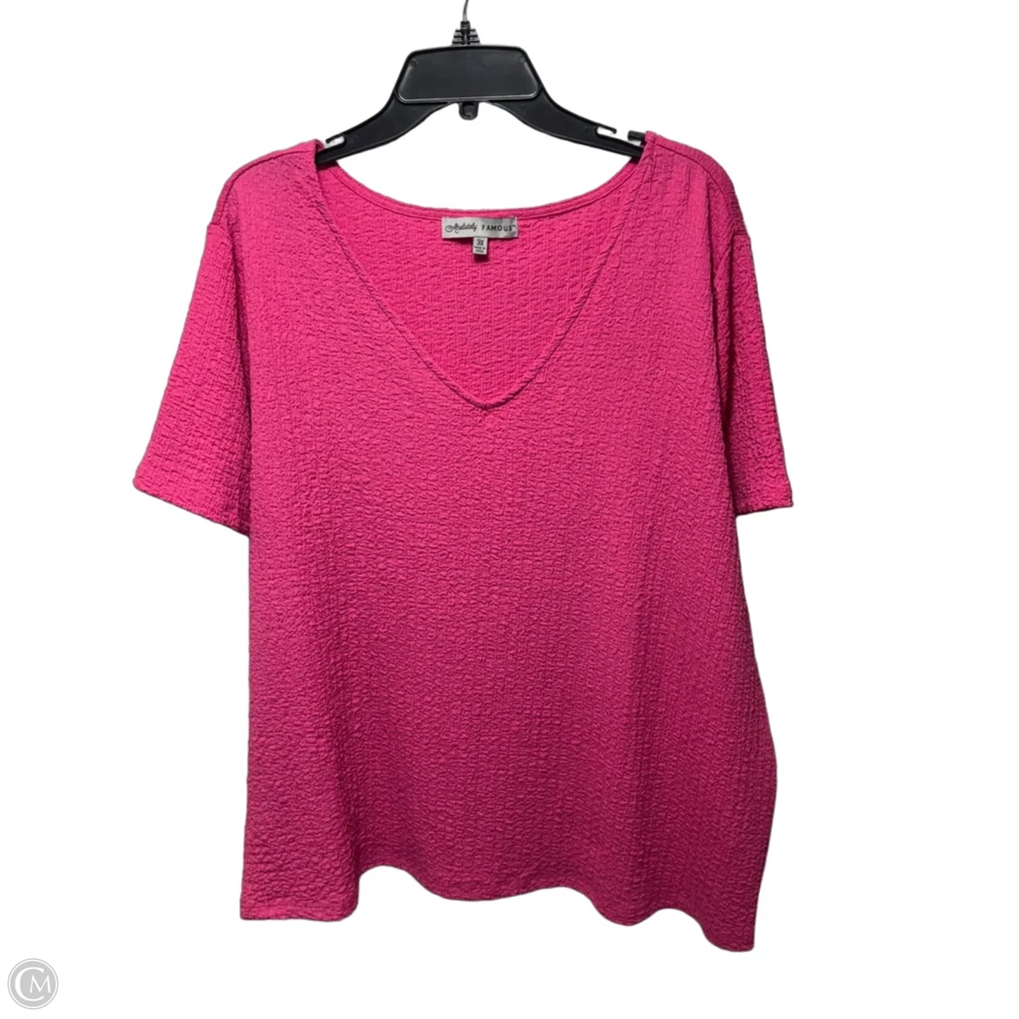 Top Short Sleeve By Absolutely Famous In Pink, Size: 3x