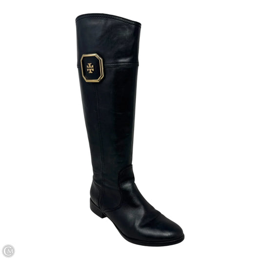 Leather Riding Boots Designer By Tory Burch In Black, Size: 7.5