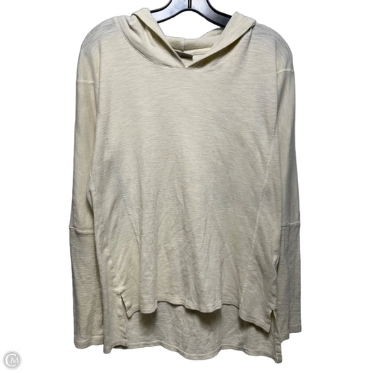 Athletic Top Long Sleeve Hoodie By Columbia In Cream, Size: M