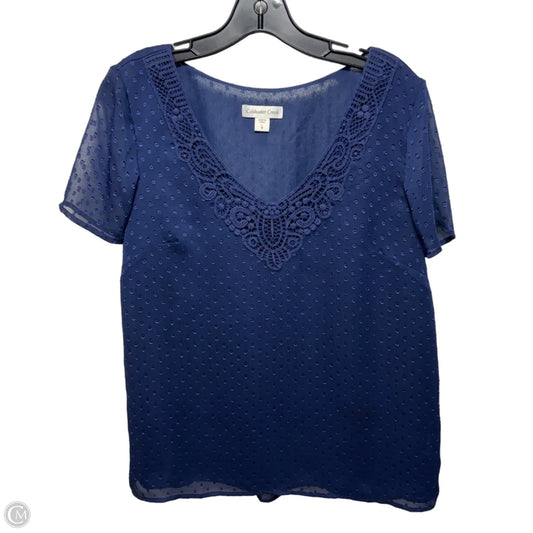 Top Short Sleeve By Coldwater Creek In Navy, Size: 14