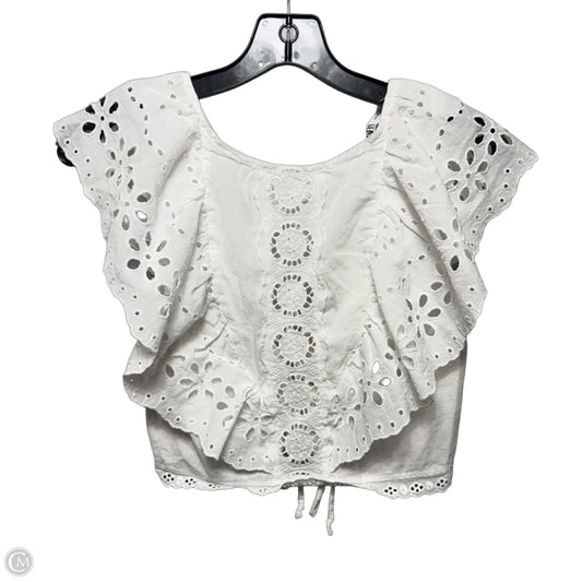 Eyelet Top Sleeveless By Zara In White, Size: M