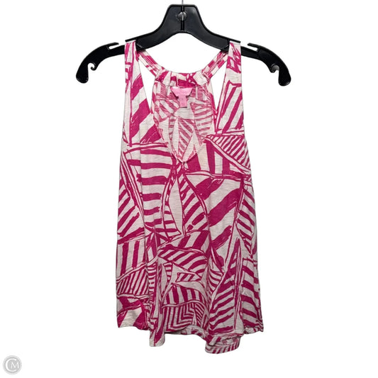 Top Sleeveless Designer By Lilly Pulitzer In Pink & White, Size: S