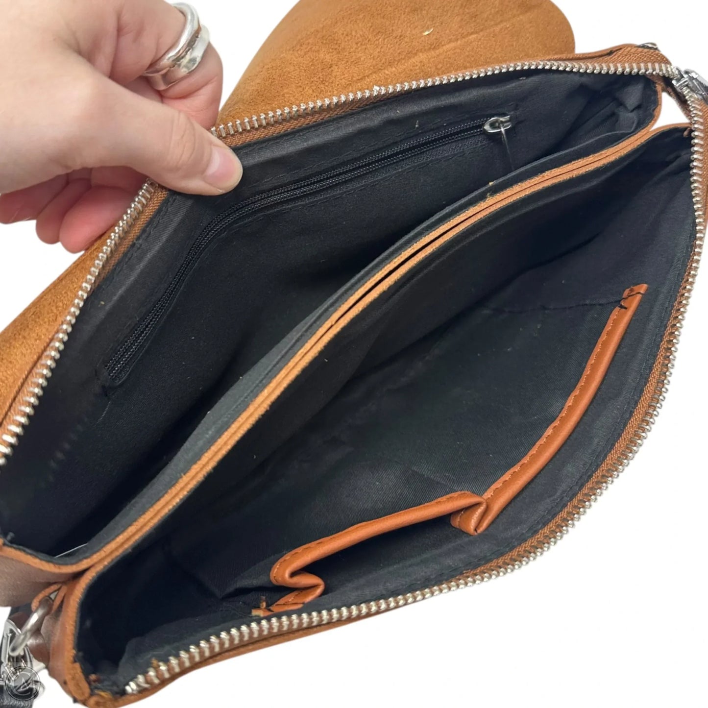 Crossbody Leather Unbranded, Size: Medium
