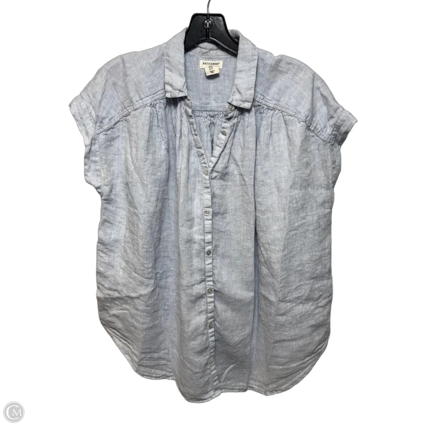 Linen Top Sleeveless By Artisan NY In Blue, Size: M