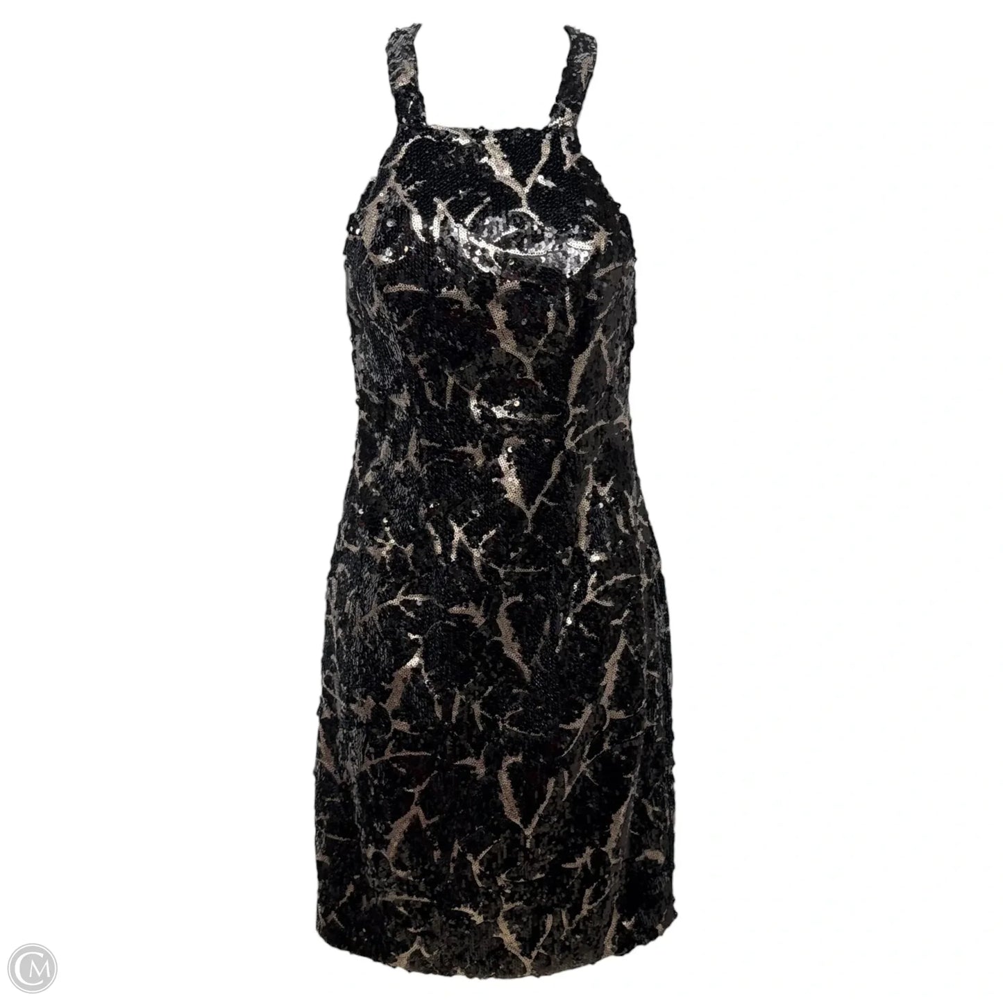 Sequin Dress Party Short By Terani Couture In Black & Silver, Size: 0