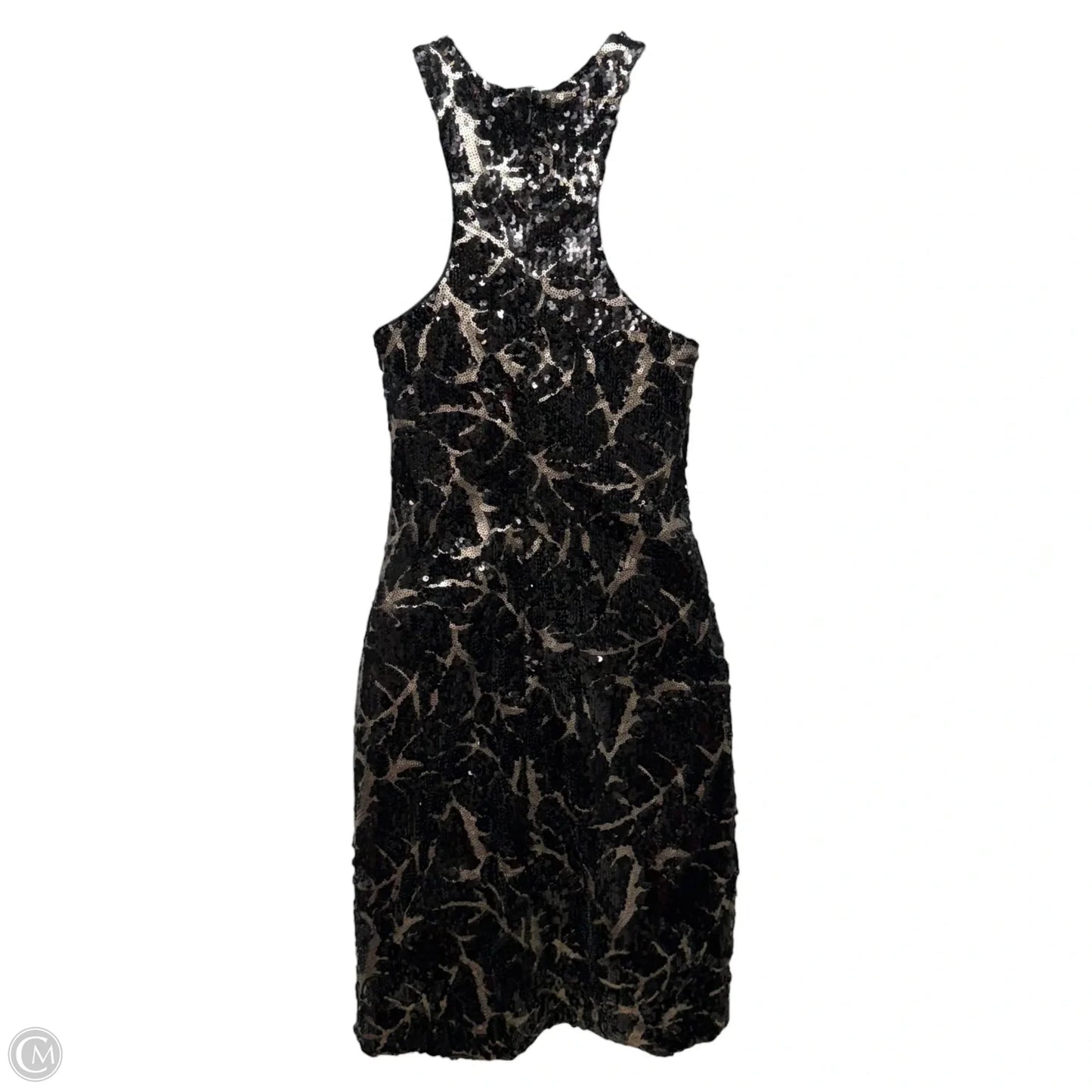 Sequin Dress Party Short By Terani Couture In Black & Silver, Size: 0