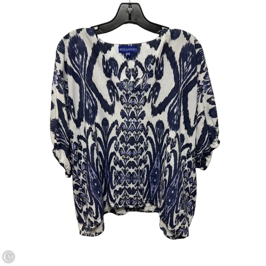 Nancy Top By Ros Garden In Blue & White, Size: XS/S