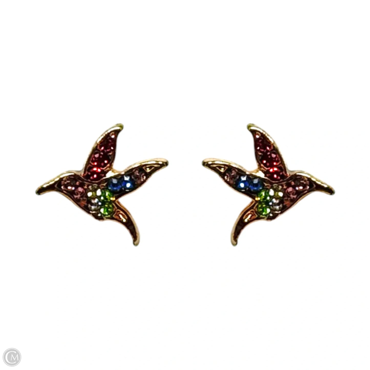 Hummingbird Rhinestone Stud Earrings