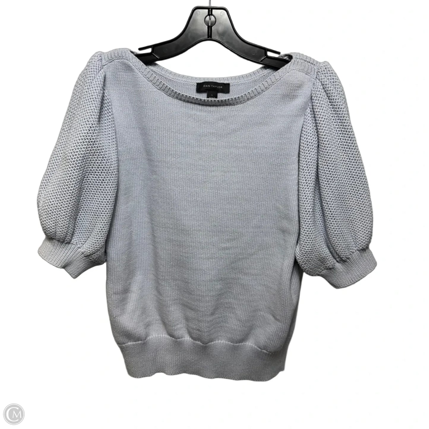 Sweater Short Sleeve By Ann Taylor In Grey, Size: L